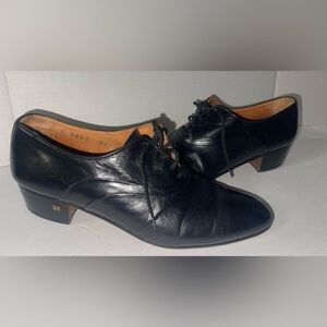 Pierre Cardin vintage Elegant Black Leather Men's Shoes size 9.5